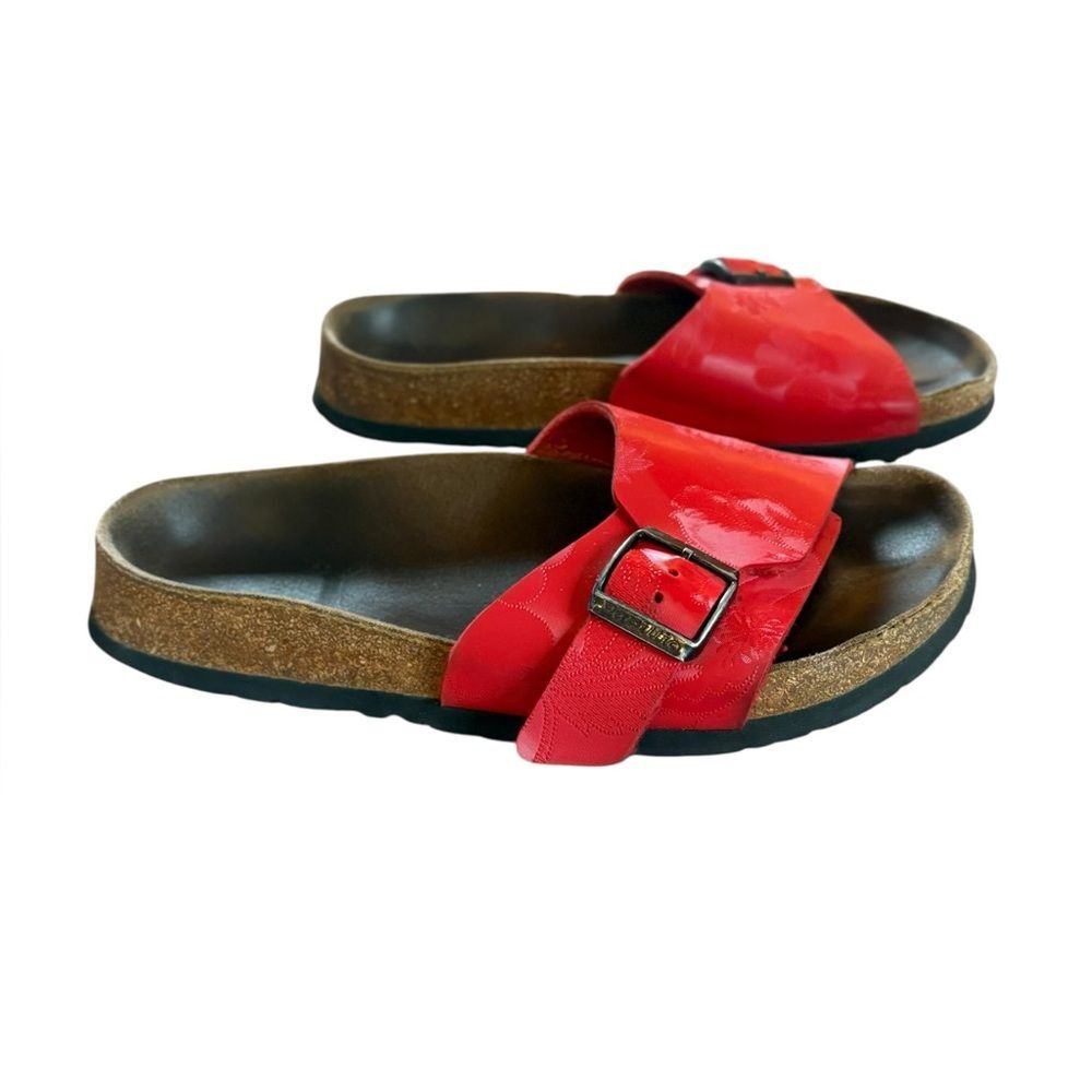 Papillio BIRKENSTOCK Madrid Red Floral Birko Flor Slip On Sandal Slides Womens 7 - Picture 6 of 15